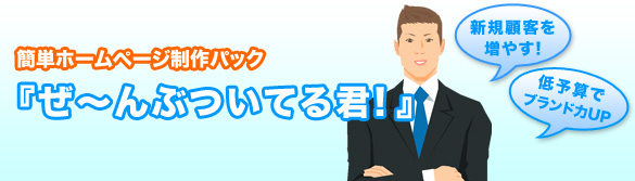 簡単ホームページ制作パック「ぜ～んぶついてる君」